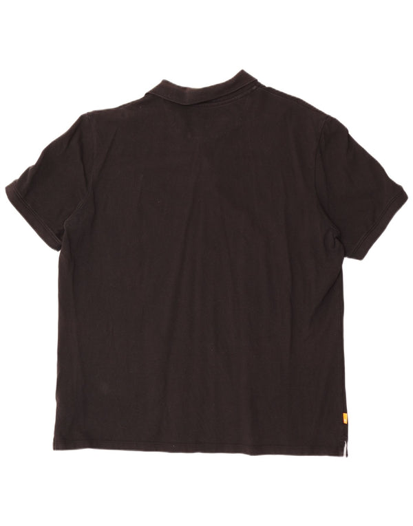 Timberland Herren-Poloshirt mit normaler Passform, 2XL, schwarze Baumwolle