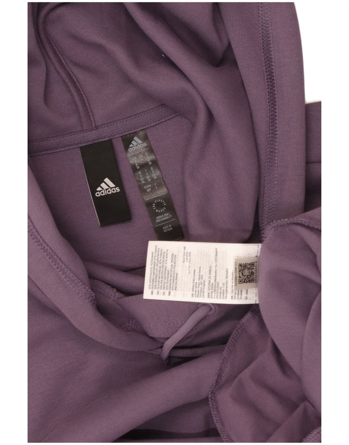 ADIDAS Damen Übergroßer Kapuzenpullover UK 8/10 Small Lila Baumwolle