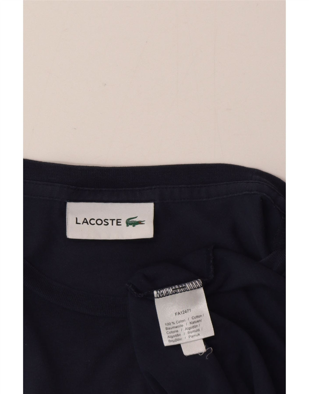 Lacoste Herren T-Shirt Top Large Marineblau Baumwolle