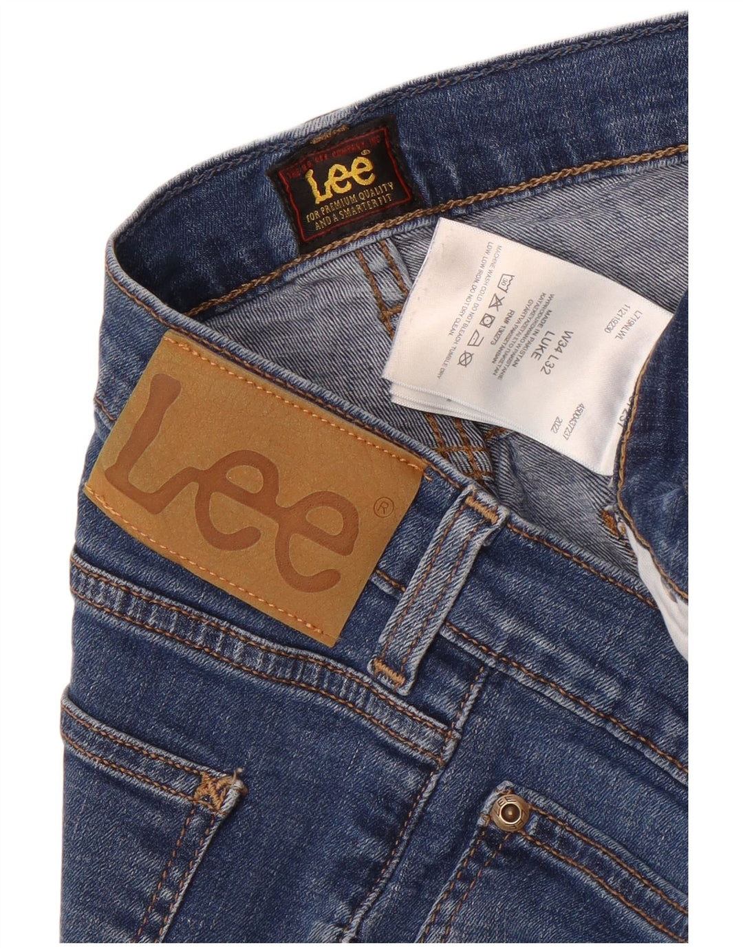 Lee Herren Luke Slim Jeans W34 L32 Blaue Baumwolle