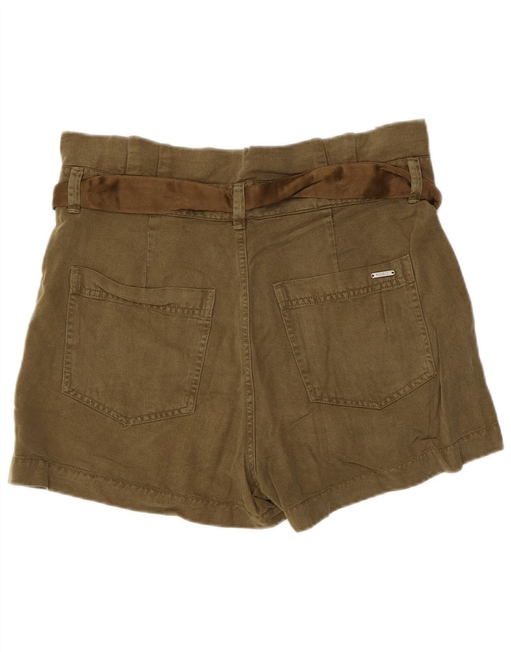 Guess Damen-Hotpants mit hoher Taille, Größe L, W34, Khaki