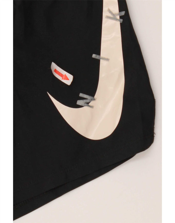 Nike Damen Dri Fit Graphic Sport Shorts UK 14 Medium Schwarz Polyester