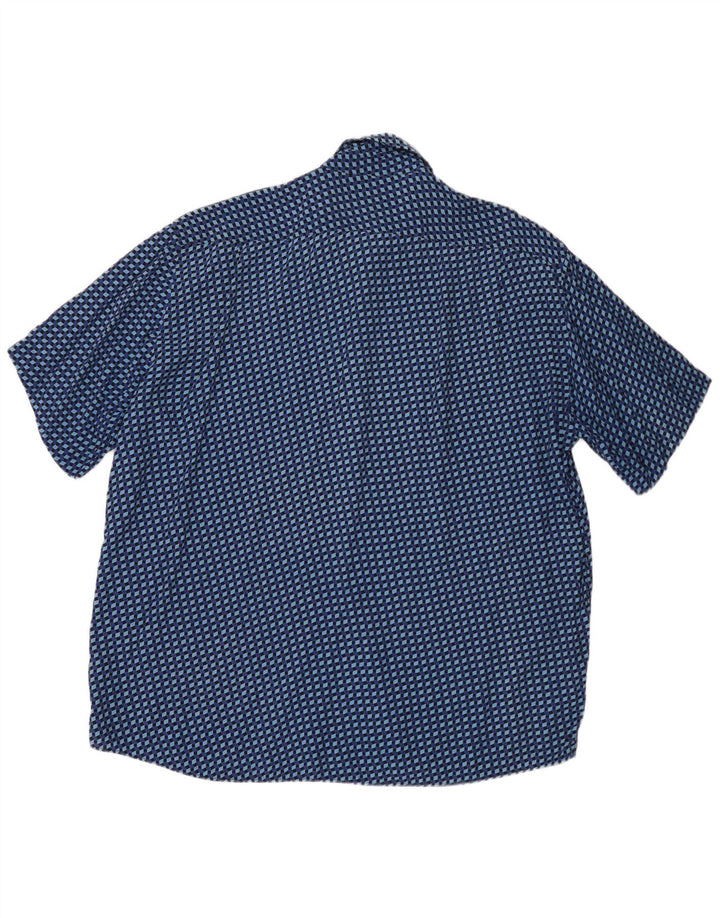 Vintage Herren Kurzarmshirt 2XL Blau Geometrisch