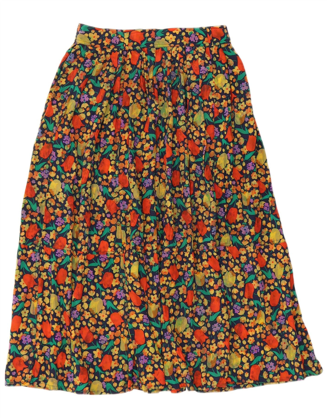 Vintage Damen A-Linienrock mit hoher Taille IT 44 Medium W25 Mehrfarbig