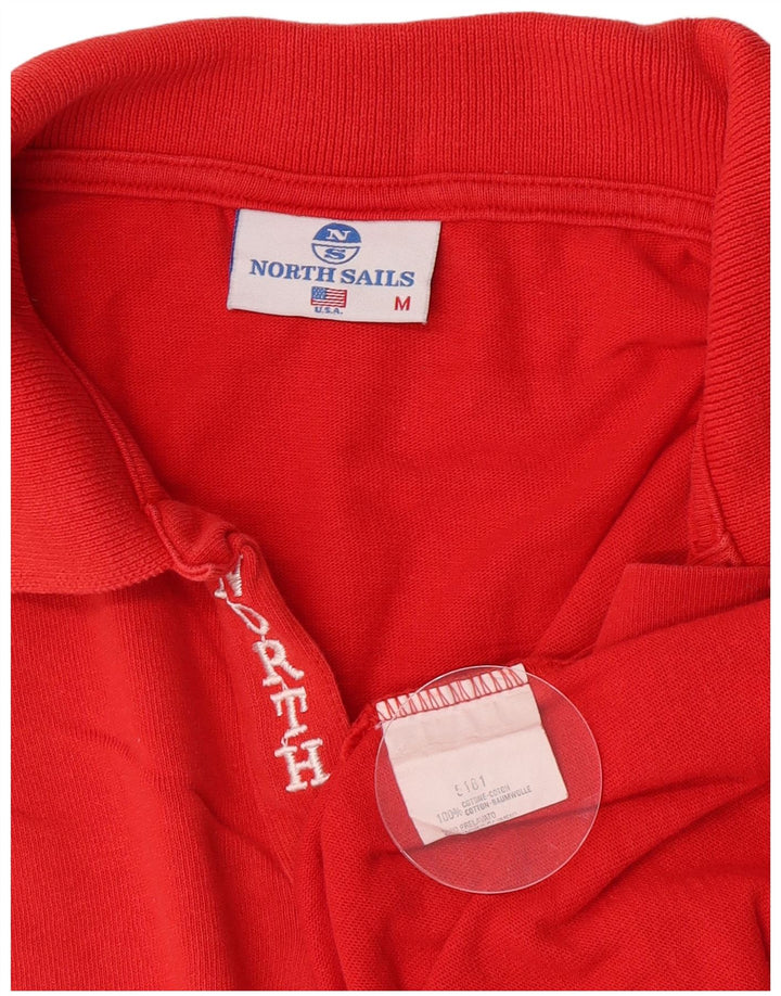 North Sails Herren-Langarm-Poloshirt aus mittelroter Baumwolle