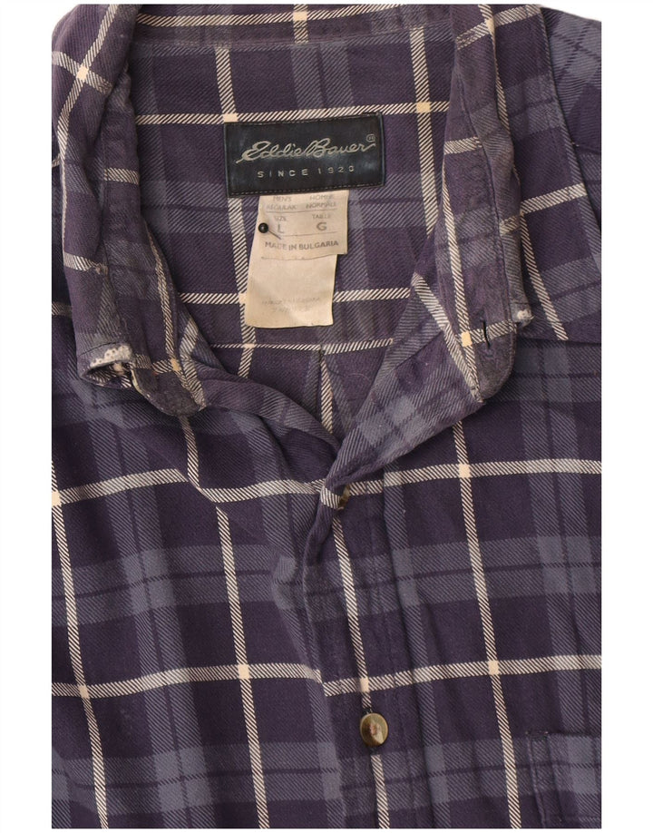Eddie Bauer Herren-Flanellhemd, groß, marineblau, kariert, Baumwolle