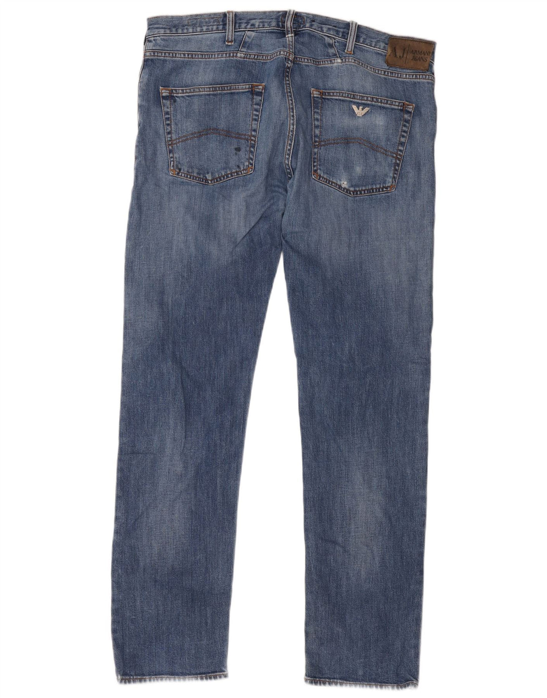 Armani Herren J45 Regular Straight Jeans W38 L34 Blaue Baumwolle