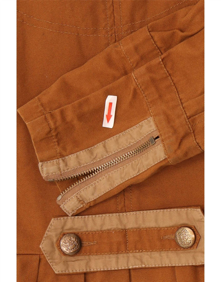 Marks & Spencer Damen Militärjacke UK 12 Mittelbraune Baumwolle