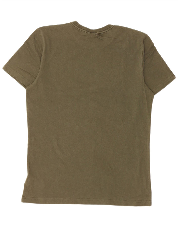 Adidas Herren Grafik-T-Shirt aus mittelgrüner Baumwolle