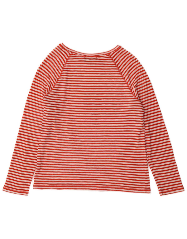 Marks & Spencer Damen Top Langarm UK 10 Small Rot gestreift