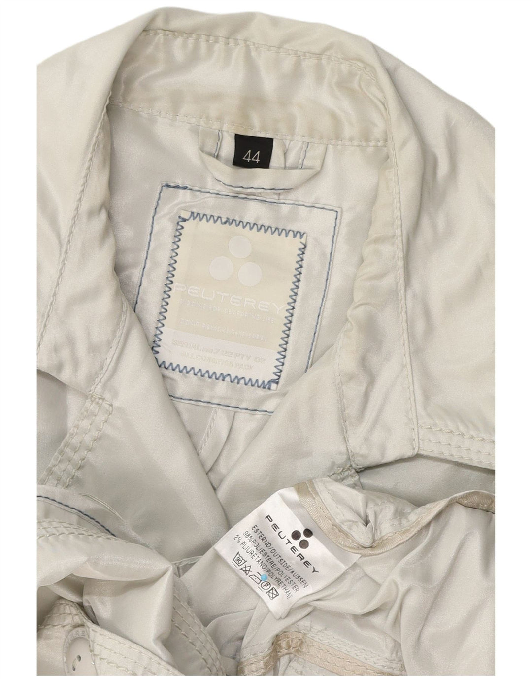 PEUTEREY Damen Trenchcoat IT 44 Mittelgraues Polyester