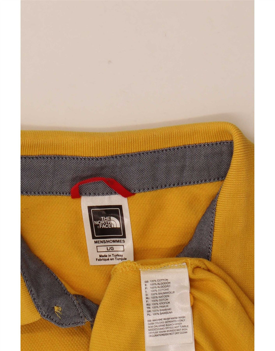 The North Face Herren-Poloshirt, groß, gelbe Baumwolle