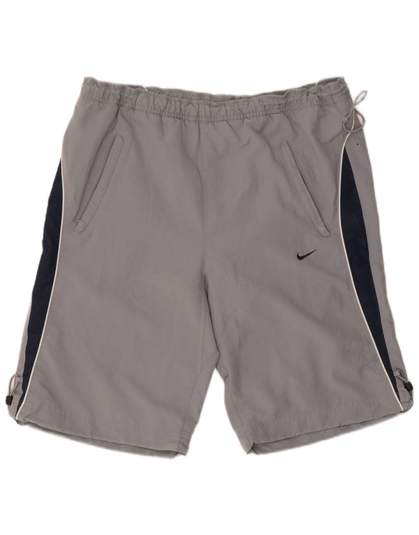Nike Herren-Sportshorts UK 31/33 Mittelgraues Colourblock-Polyester