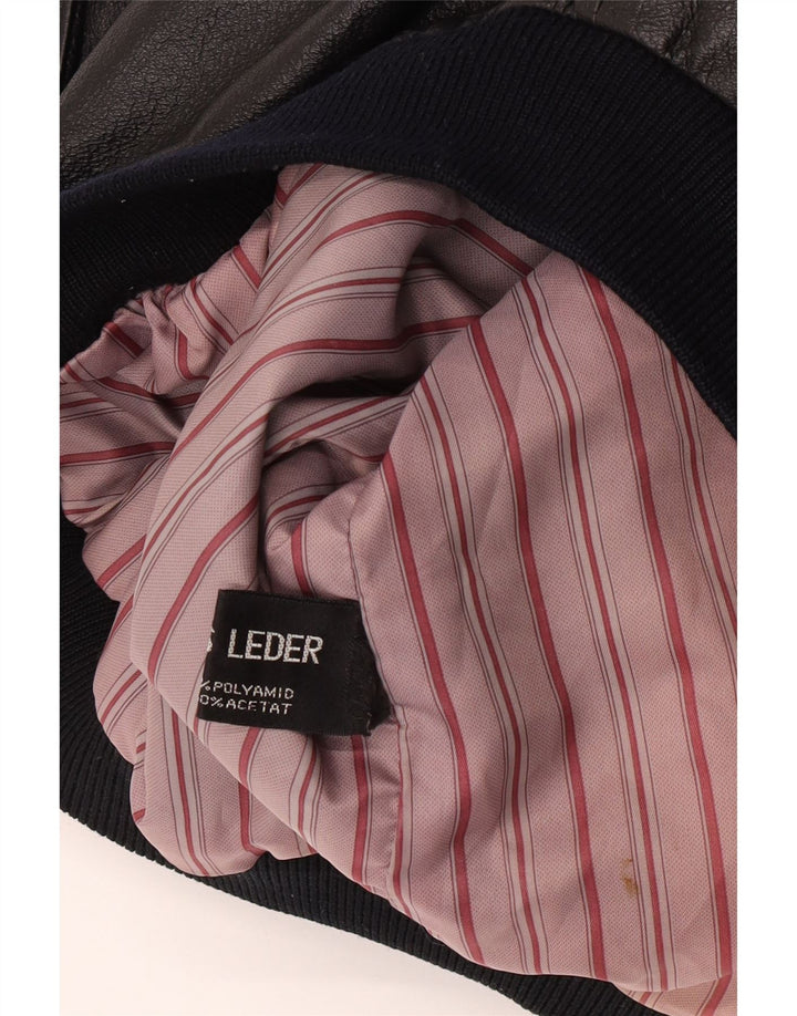 Vintage Herren Lederjacke UK 42 XL Schwarzes Leder