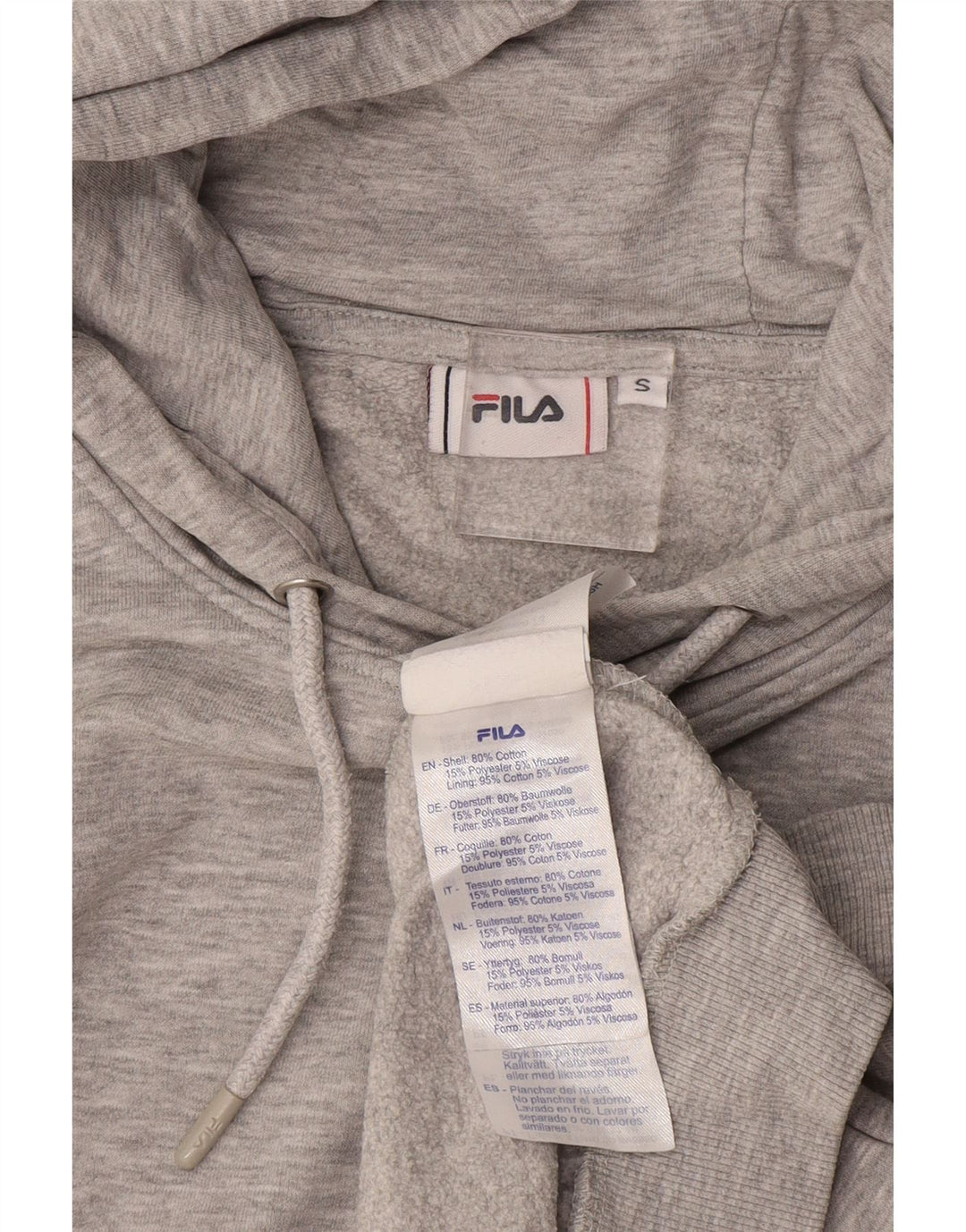 FILA Herren Kapuzenpullover, klein, graue Baumwolle