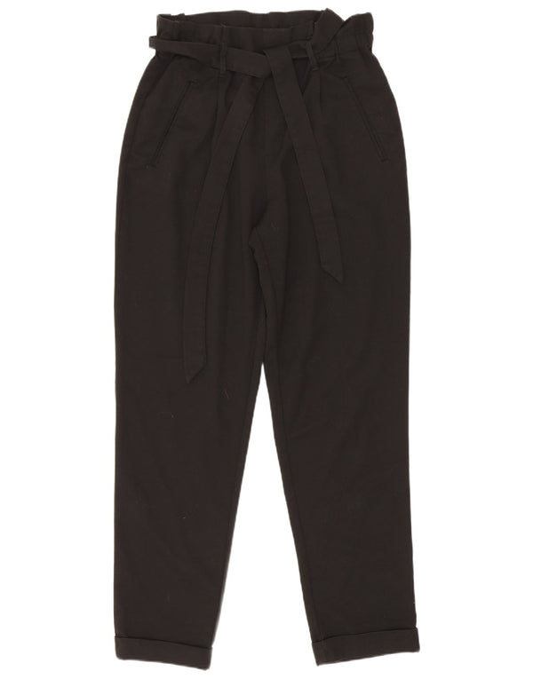 Zara Damen Trafaluc High Waist Tapered Freizeithose XS W24 L26 Schwarz
