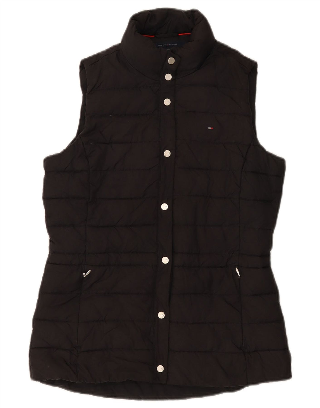 Tommy Hilfiger Damen Wattierte Weste UK 6 XS Schwarz Polyester