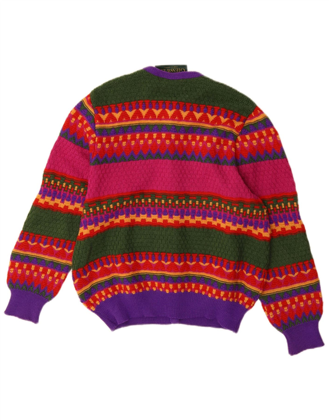Giesswein Damen-Cardigan-Pullover UK 14 Large Mehrfarbig Geometrisch