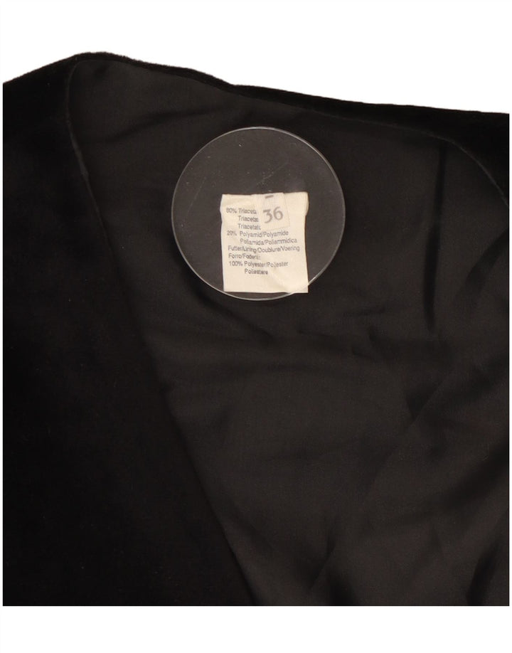 VINTAGE Offene Bolerojacke für Damen IT 36 XS Schwarzes Triacetat