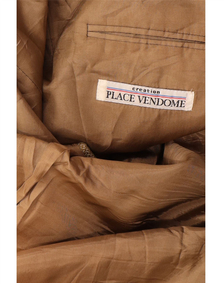 PLACE VENDOME Herren-Blazer mit 2 Knöpfen, UK 40, große beige Wolle
