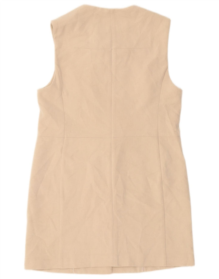 Marks & Spencer Damen Longline ärmellose Blazerjacke UK 10 Small Beige