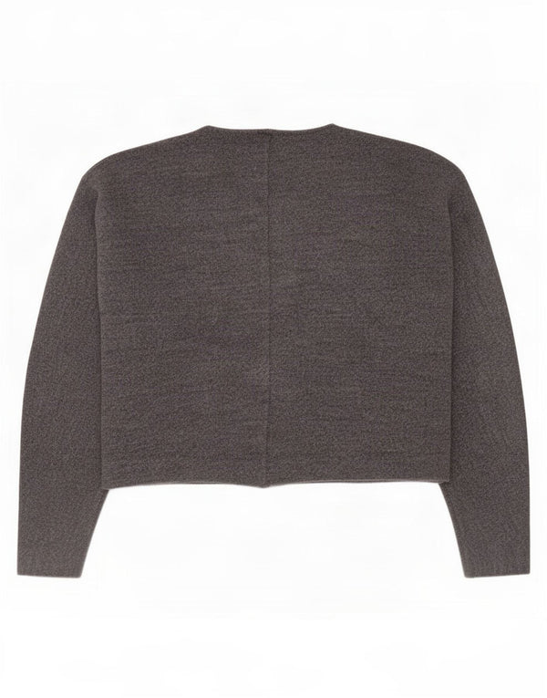 Cos Damen Crop V-Ausschnitt Pullover Pullover UK 16 Large Grau Baumwolle
