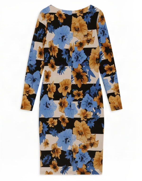 Marks & Spencer Damen, figurbetontes Kleid, Gr. 10, Größe S, mehrfarbig, mit Blumenmuster