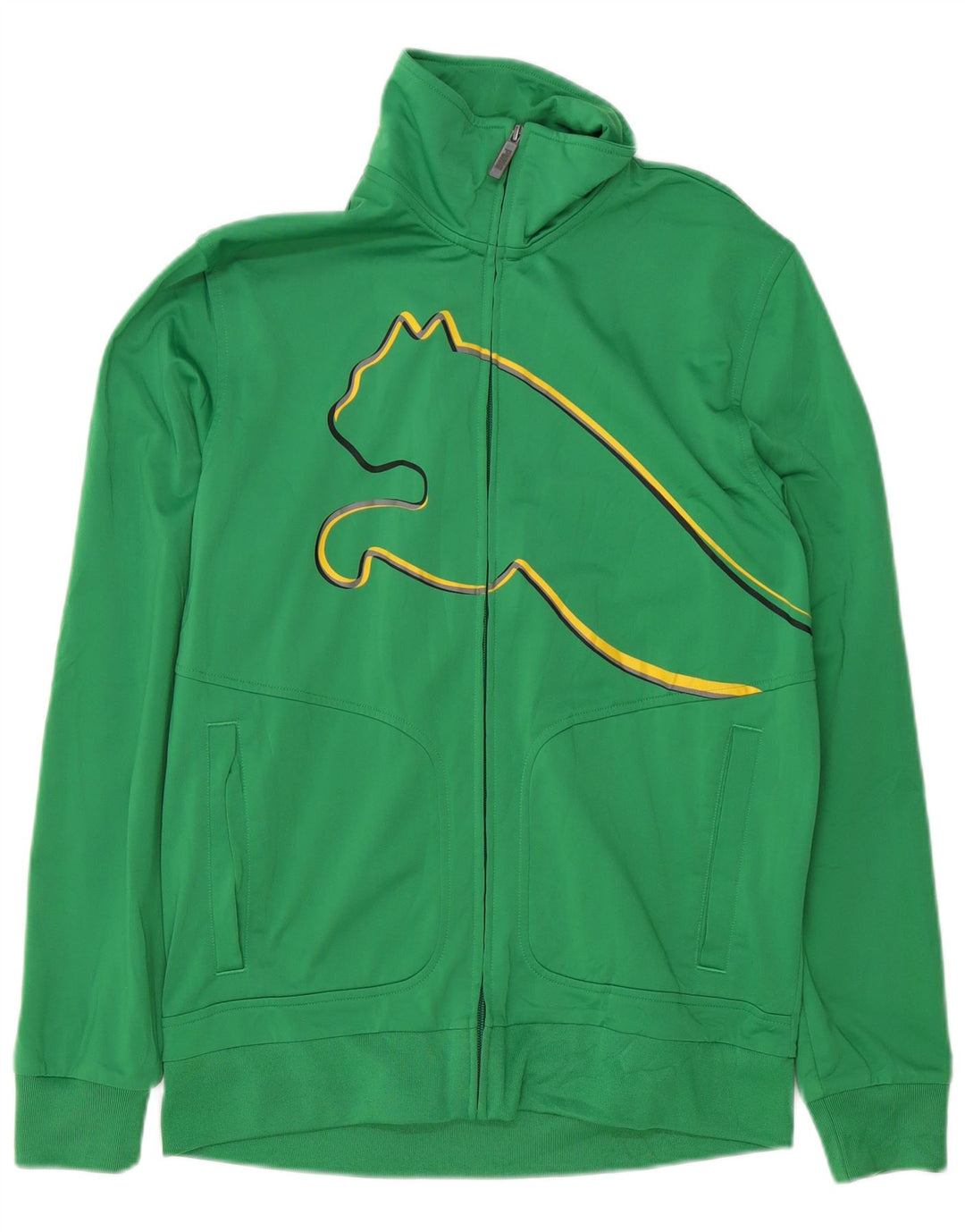 PUMA Herren Graphic Trainingsanzug Top Jacke Mittelgrünes Polyester