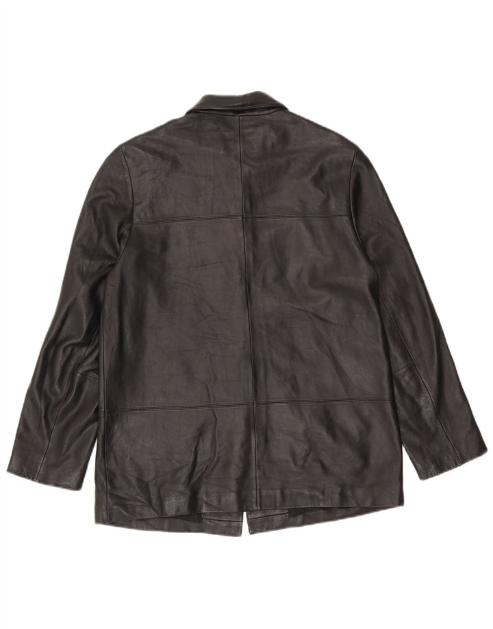 Marks & Spencer Damen Lederjacke UK 12 Mittelschwarzes Leder