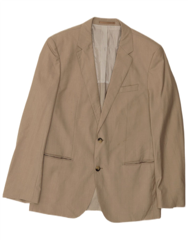 Hugo Boss Herren-Blazer mit 2 Knöpfen, EU 50, große beige Wolle