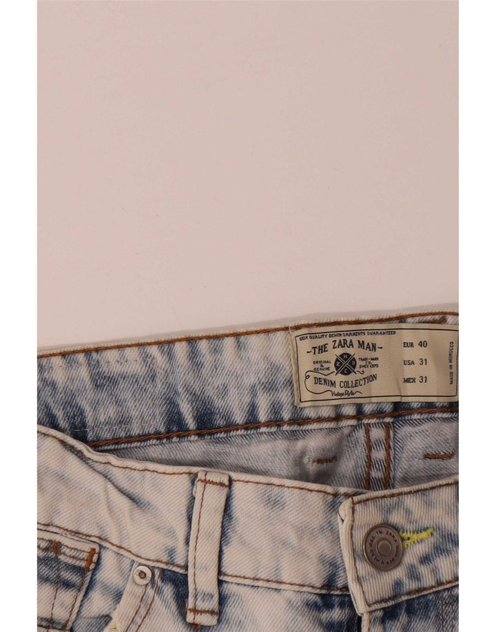 Zara Herren Jeansshorts EU 40 Medium W31 Blaue Baumwolle