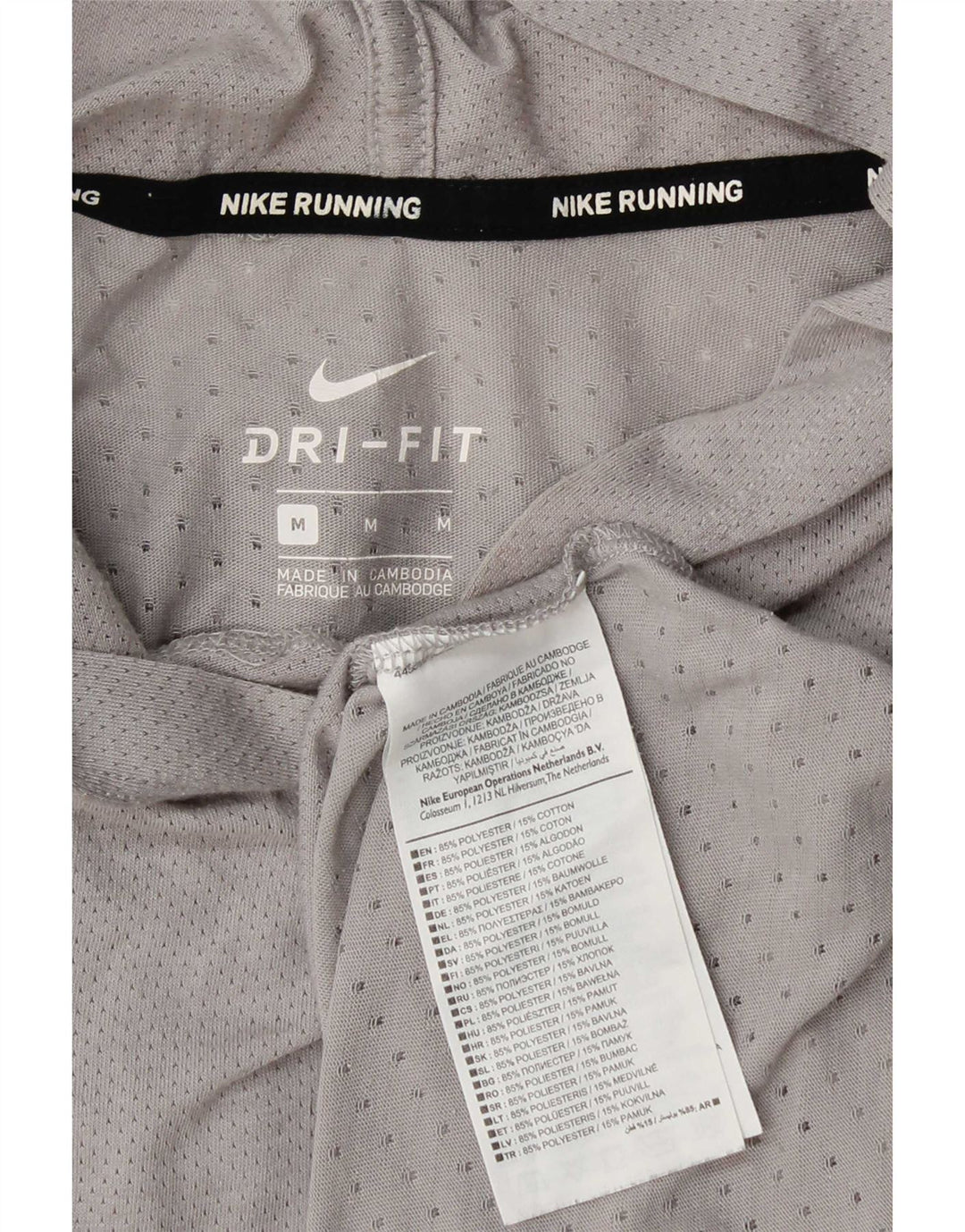 Nike Herren Dri Fit Kapuzen-T-Shirt-Oberteil aus mittelgrauem Polyester
