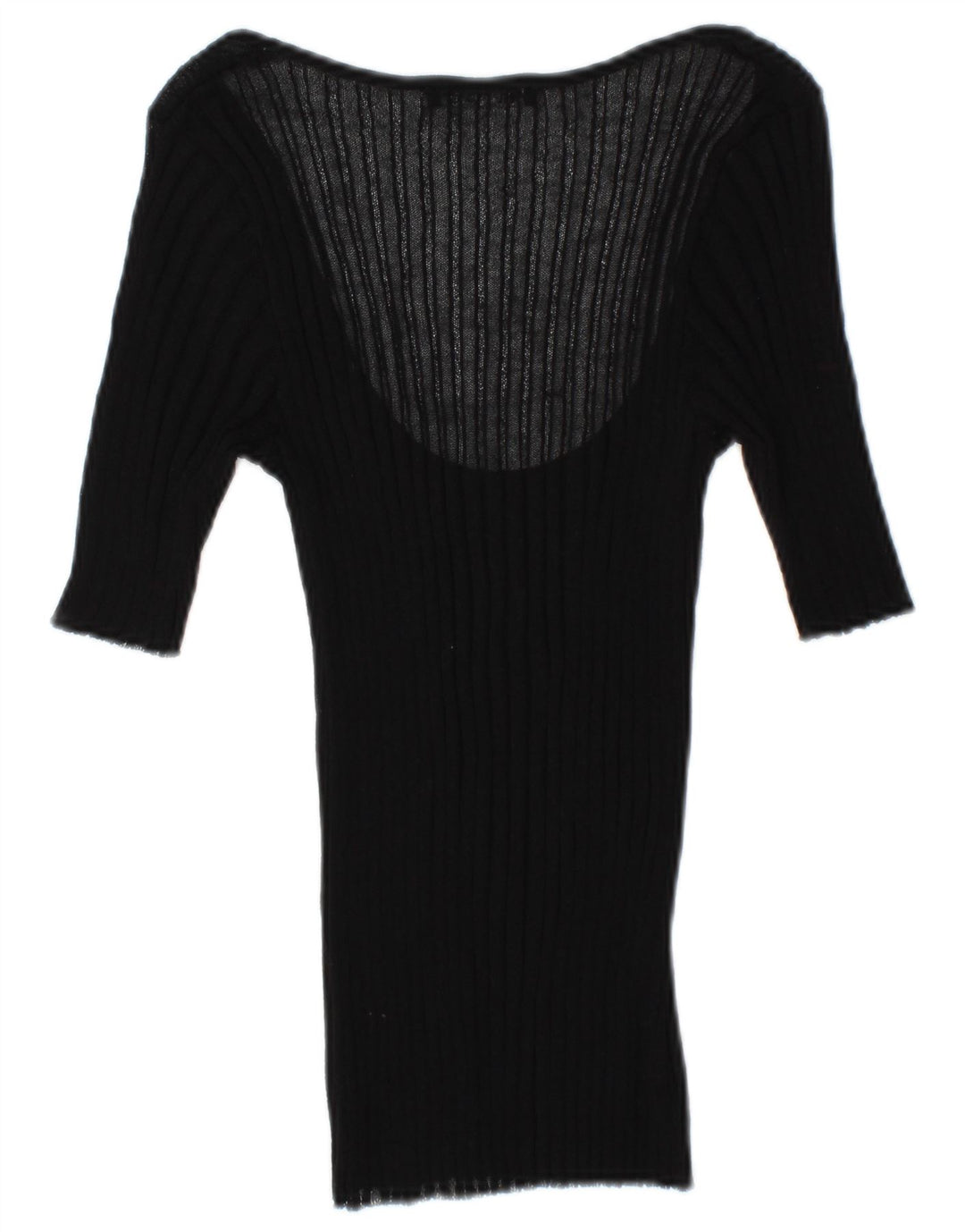 Zara Damen Durchsichtiges Blusenoberteil mit 3/4-Ärmeln, UK 12, Mittelschwarz