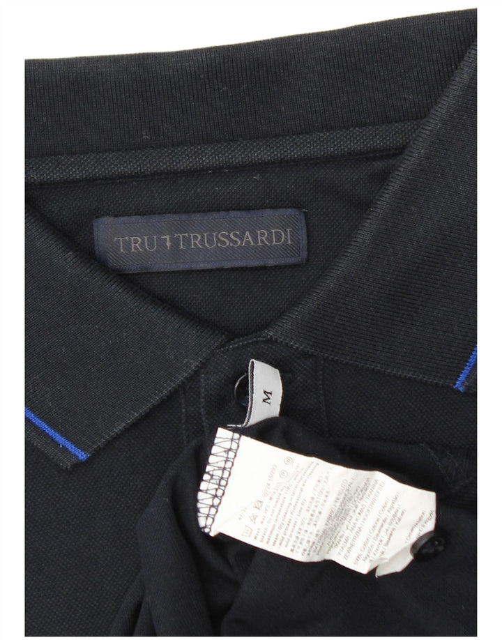 TRUSSARDI Herren-Poloshirt, mittelgroß, marineblau, Baumwolle