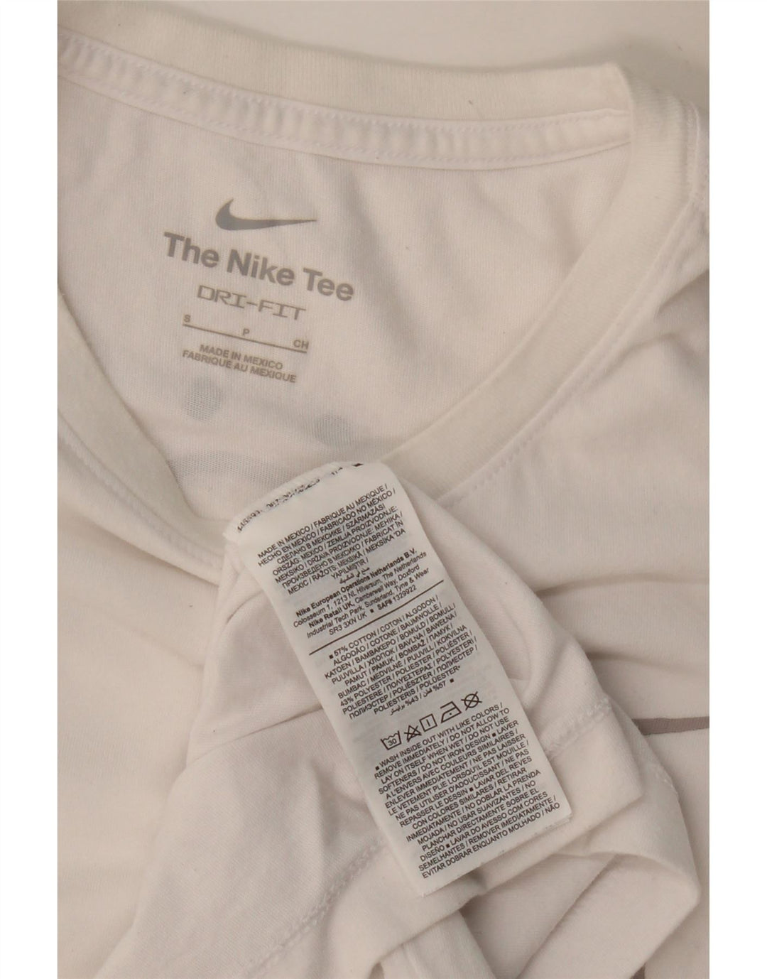 NIKE Herren Dri Fit Graphic T-Shirt Top Small Weiße Baumwolle
