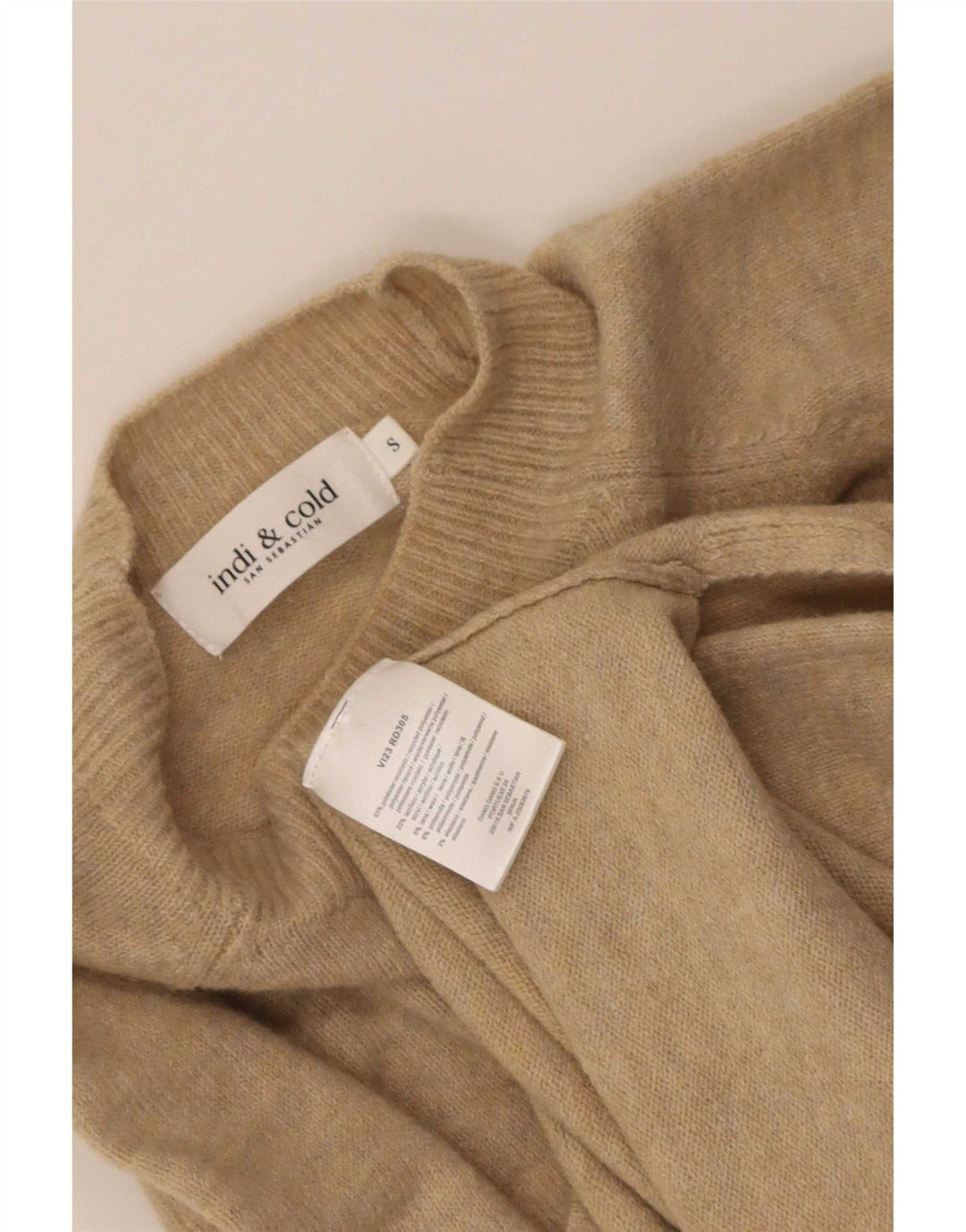 Indi & Cold Damen-Pullover mit Rollkragen, übergroß, Gr. 10, Größe S, Beige