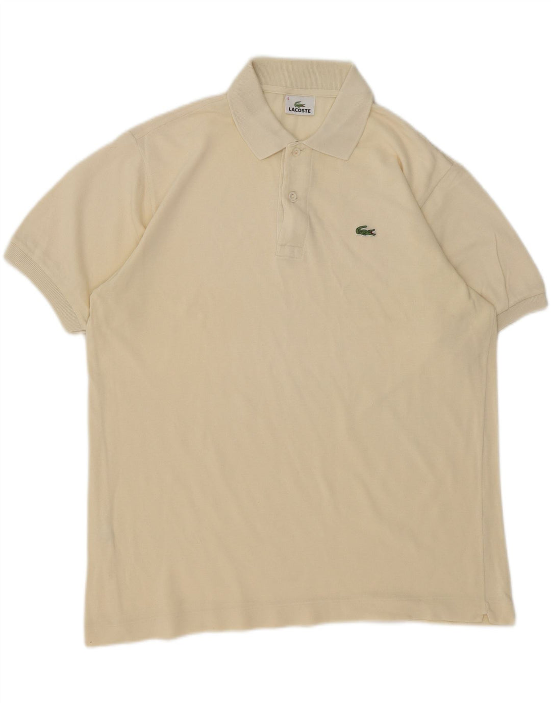 LACOSTE Mens Polo Shirt Size 5 Large Beige Cotton Vintage Lacoste and Second-Hand Lacoste from Messina Hembry 