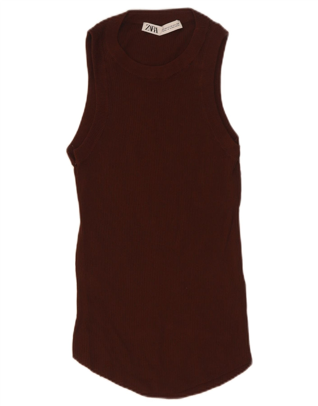 Zara Damen Weste Top UK 12 Mittelbraune Viskose