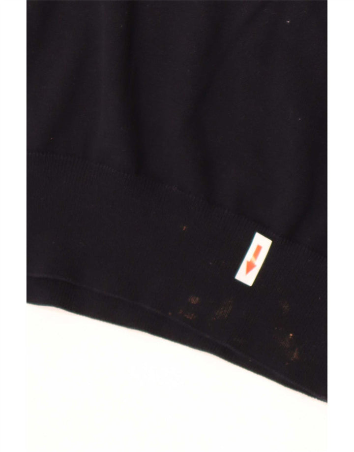Hugo Boss Herren-Pullover mit Rundhalsausschnitt, reguläre Passform, mittelschwarze Baumwolle