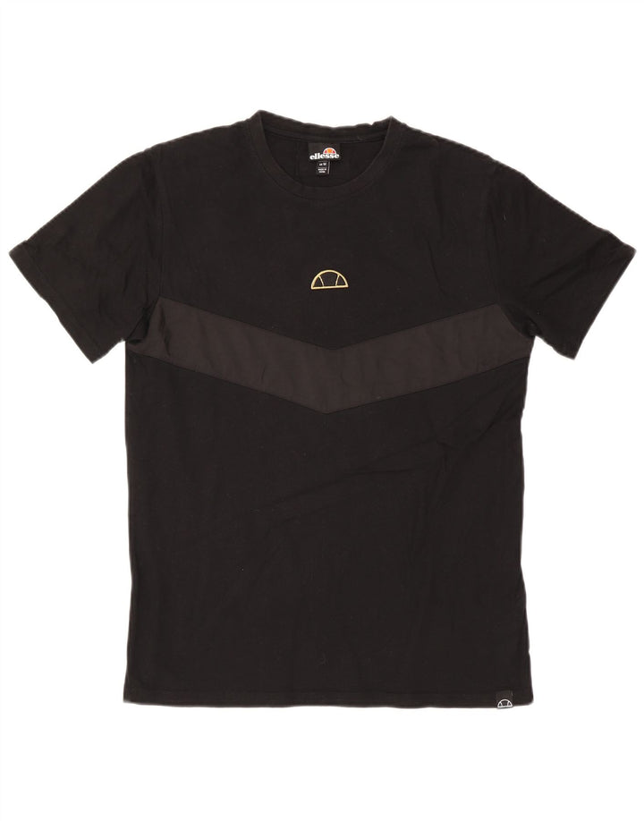 Ellesse Herren-T-Shirt mit Grafik, Mittelschwarz, Farbblock