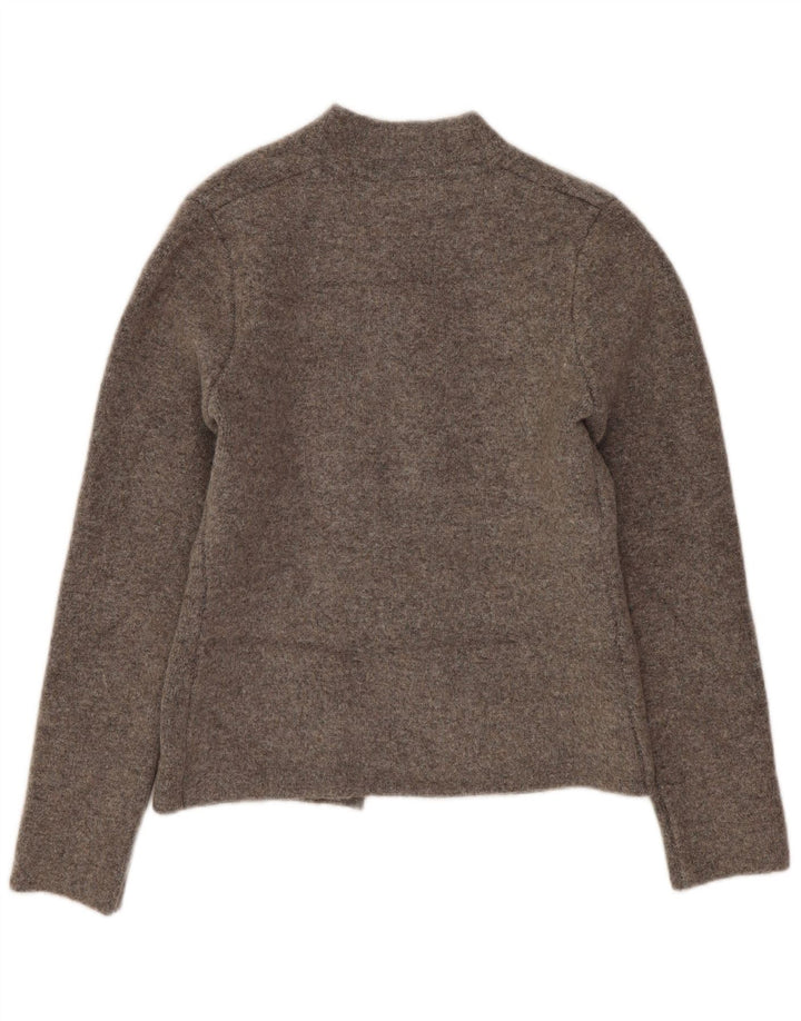 Zara Damen Crop Cardigan Pullover UK 10 Small Grau