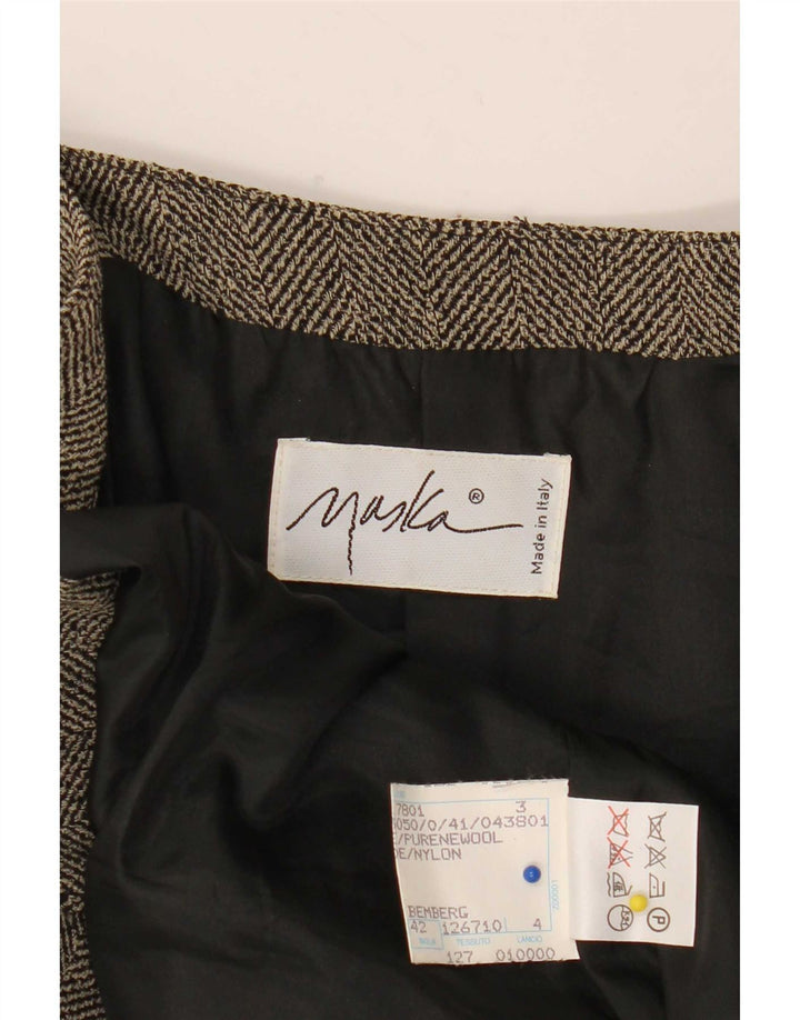 Zweireihiger Blazer für Damen von Maska, Größe IT 42, mittelgrau, Fischgrätenmuster