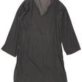Benetton Womens Durchsichtiges übergroßes Tunikakleid UK 10 Small Graue Baumwolle