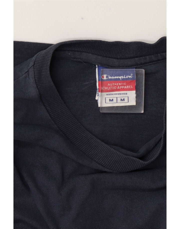 Champion Damen Top Langarm UK 14 Medium Marineblau Baumwolle