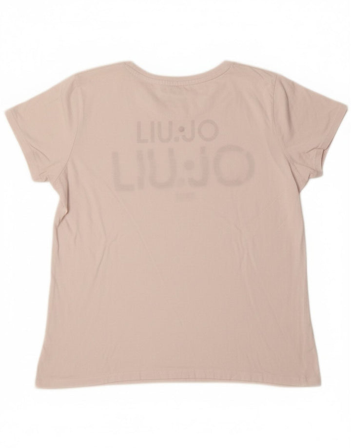 LIU JO Womens Graphic T-Shirt Top UK 12 Medium White