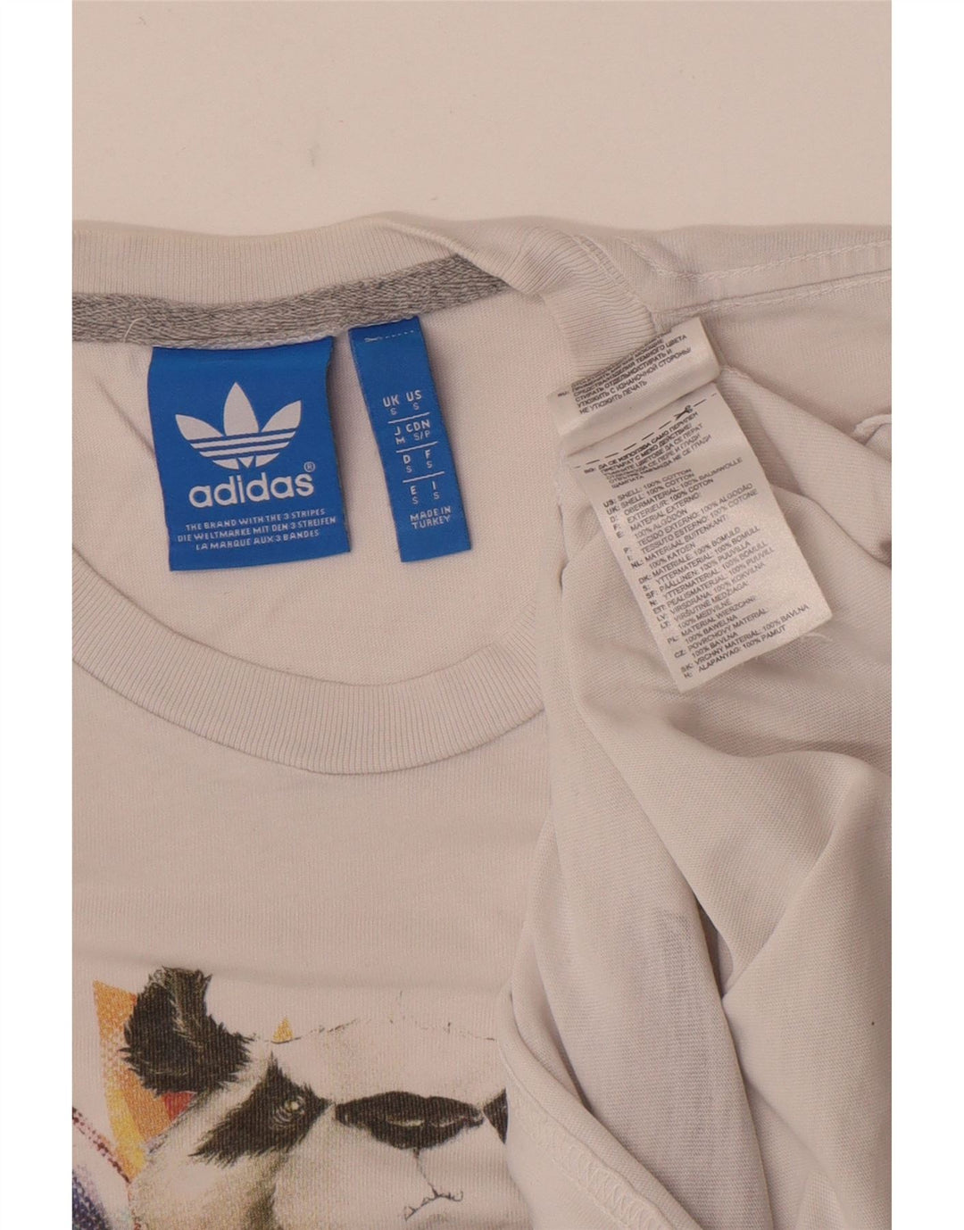 Adidas Herren Grafik T-Shirt Top Small Weiß Baumwolle