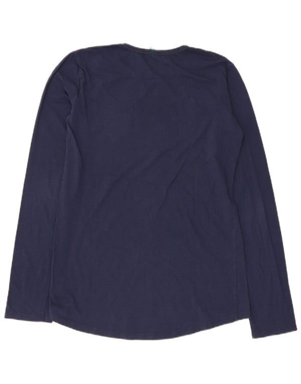Benetton Mädchen-Top mit Grafik, langärmlig, 13–14 Jahre, 3XL, Marineblau, Baumwolle