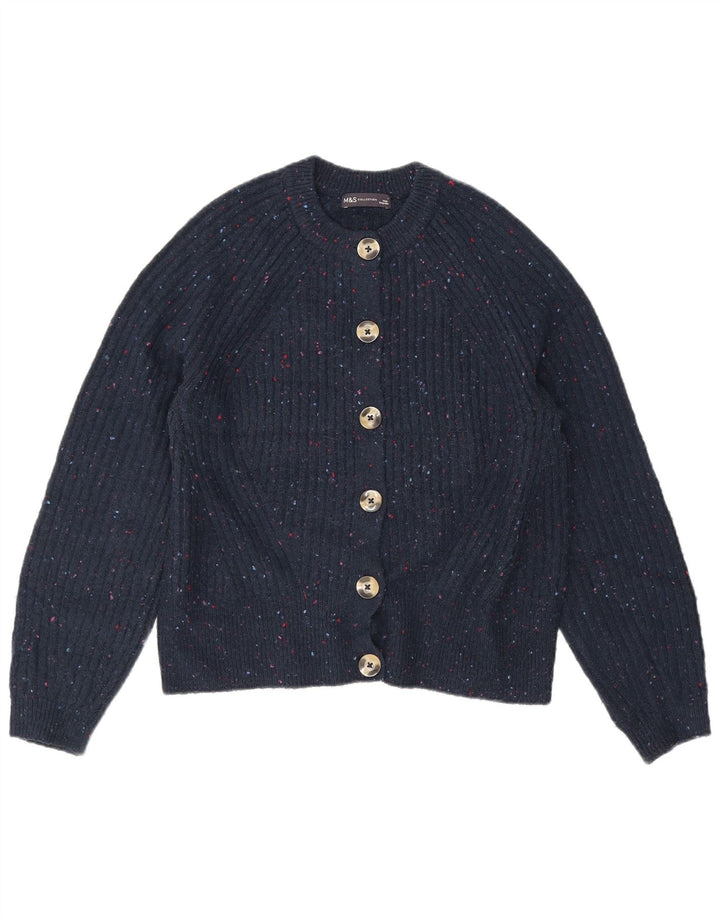 Marks & Spencer Damen-Cardigan-Pullover UK 14 Medium Navy Blue Meliert