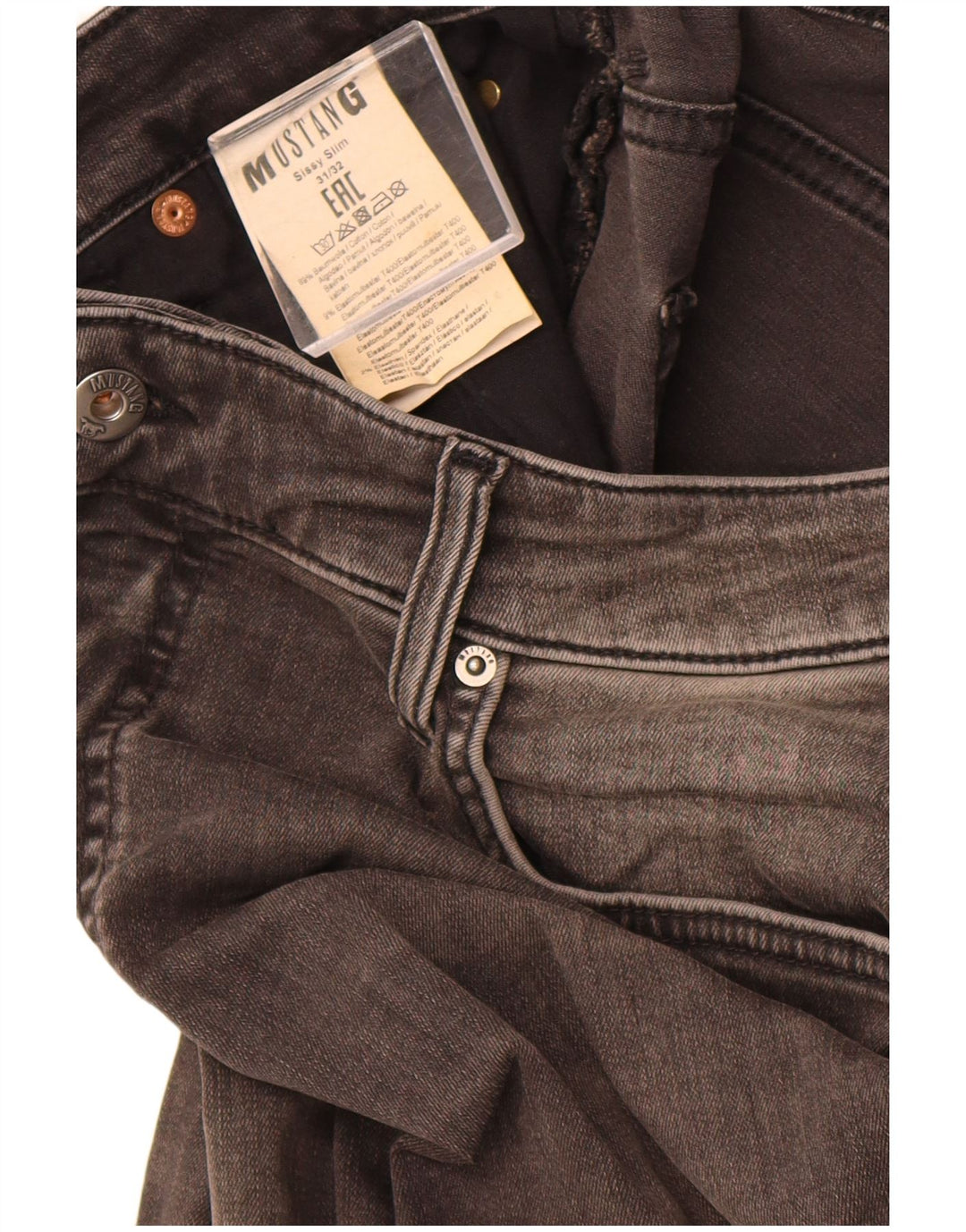 MUSTANG Womens Slim Jeans W31 L32 Grey Cotton