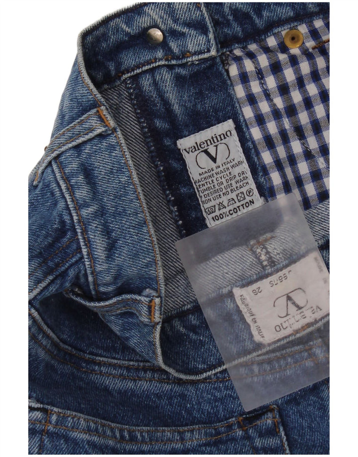 Valentino Damen Jeansrock W26 Small Blaue Baumwolle
